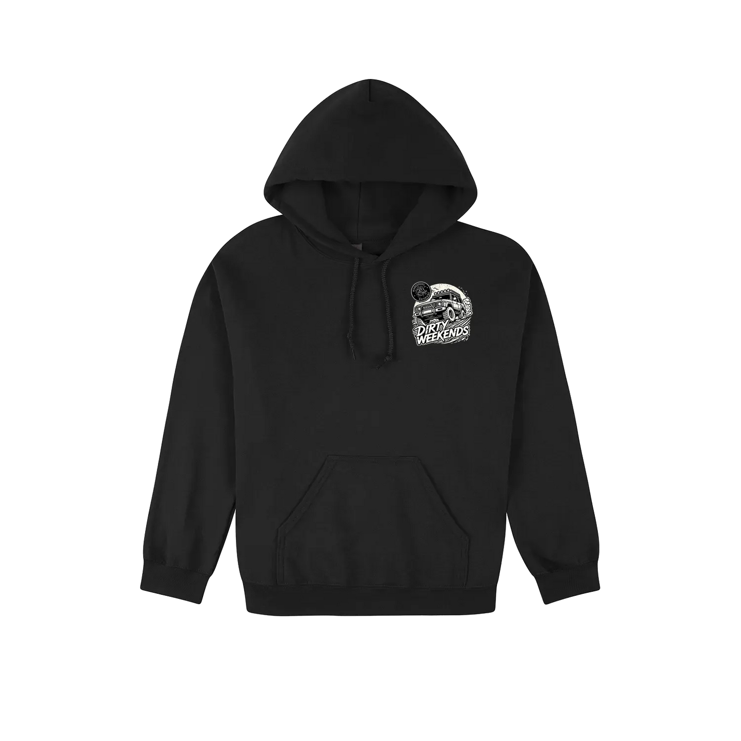 Black front flat lay
