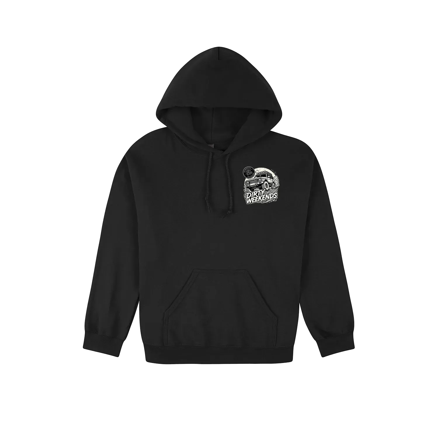 Black front flat lay