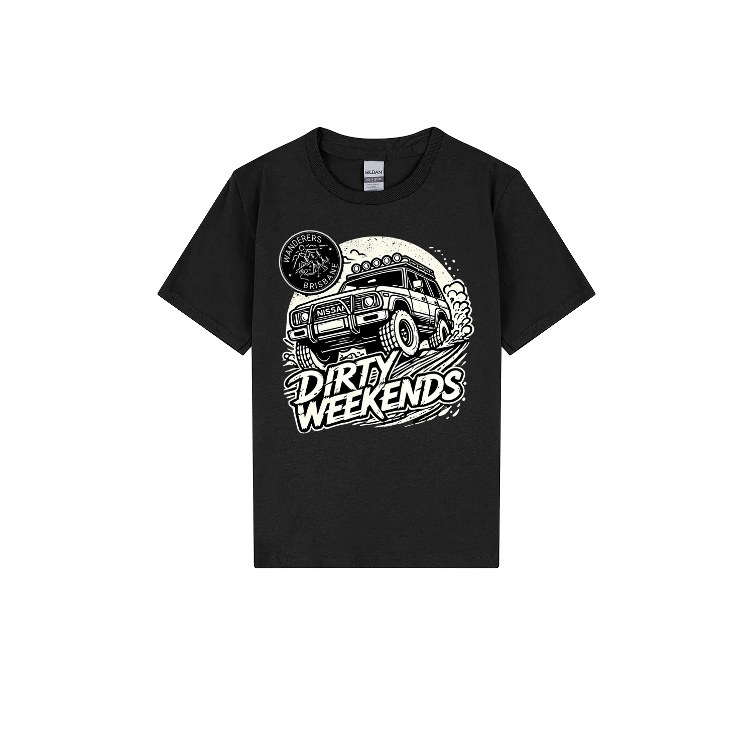 Black front flat lay