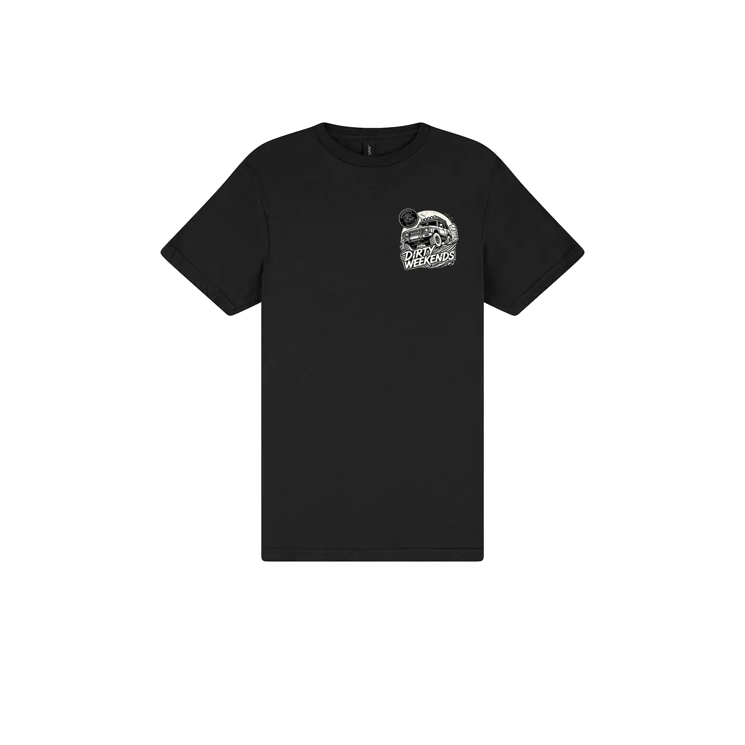 Black front flat lay